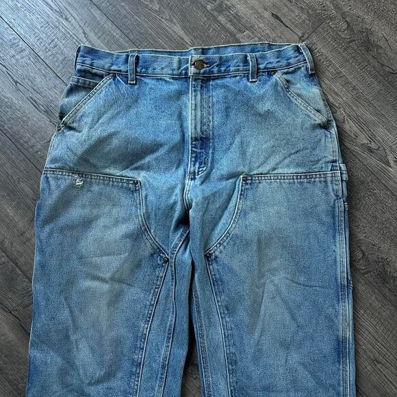 Vintage Y2K Denim Carhartt Carpenter Double Knee Baggy Pant - Picture 1 of 8
